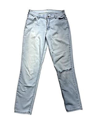 Old Navy Super Skinny Jeans Women s Size 10 Mid Rise Light Wash Distressed