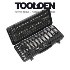 Sealey AK7971 Socket Set 34pc 3/8"Sq Drive 6pt WallDrive Metric Black Series