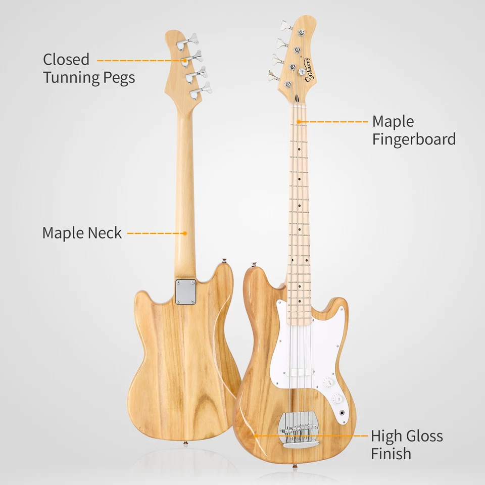 4-струнная сумка для бас-гитары для правой руки с коротким масштабом тонкий корпус GB ремень - Изображение 3 из 4