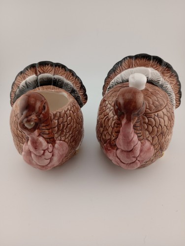 Erntezeit • Thanksgiving Truthahn Zucker und Milchkännchen handbemalt•Taiwan - Bild 2 von 18