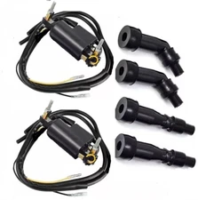 2X Ignition Coils w/ Spark Plug Caps For Honda CB750 A/F/K 750 Four 1969 - 1978