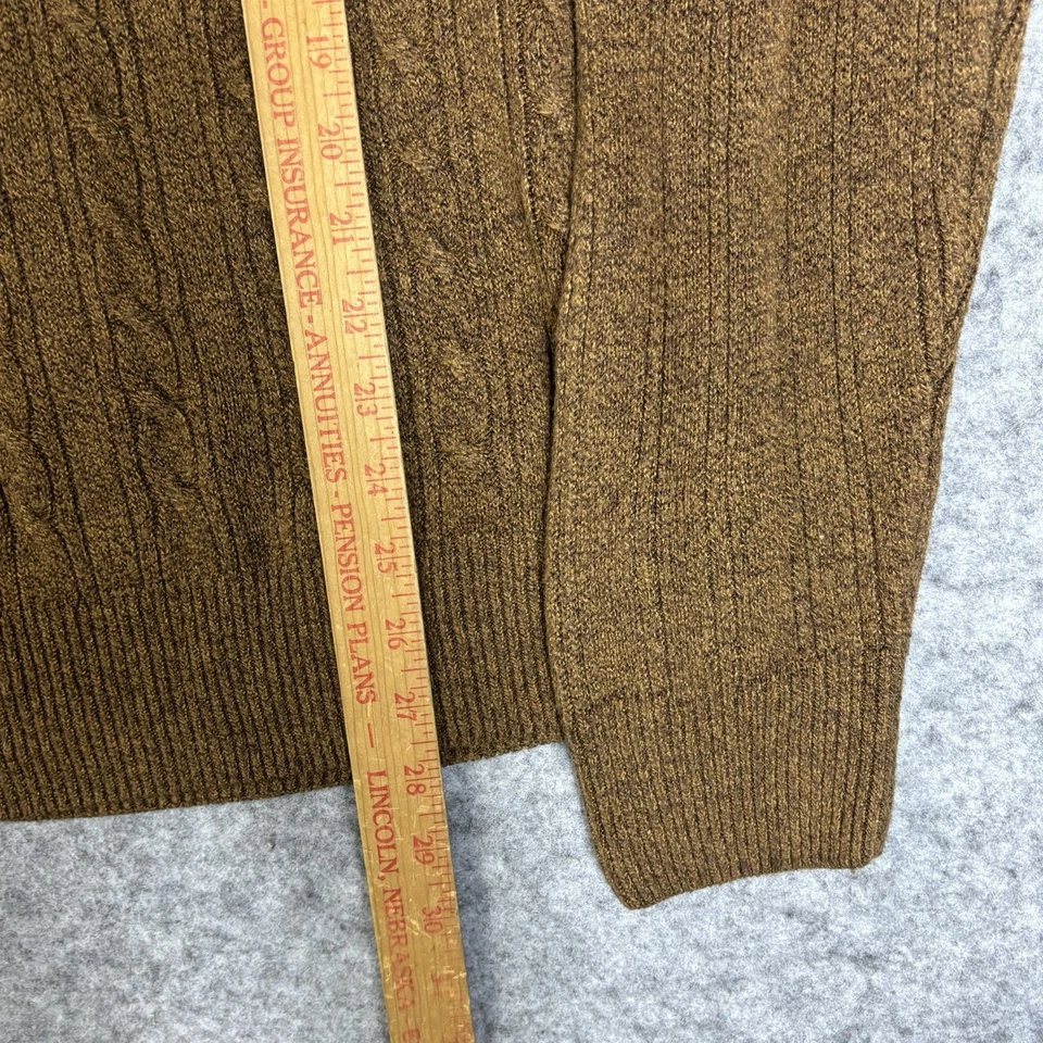 Suéter De Colección Geoffrey Beene Acrílico Tejido con Cable Cuello Redondo Para Hombres XL Marrón Foto 3 de 4