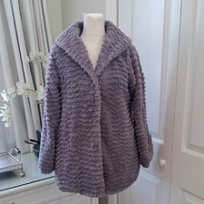 Patagonia Girls Grey Faux Fur Single Button Jacket Shawl Collar XXL 16-18