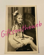 Antique RPPC Photo Postcard Pretty Girl Long Ringlet Curls Silk Hair Bow 1910s