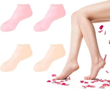 2 Pairs Silicone Socks for Dry Cracked Feet, Women's 2 pairs silicone socks 