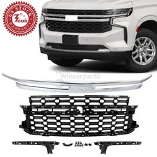 For 2021-2024 Chevrolt Tahoe Ls Chrome Black Front Bumper Grille Grill 85633891