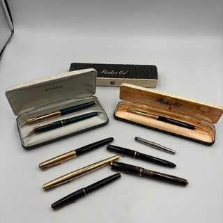Job Lot Vintage Parker Fountain Pens inc 61 Custom Vacumatic Slimfold