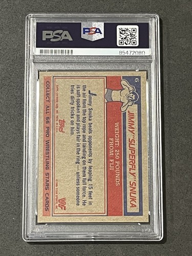 JIMMY SNUKA 1985 TOPPS WWF WRESTLING SIGNED AUTOGRAMMKARTE PSA/DNA ZERTIFIZIERT - Bild 2 von 2