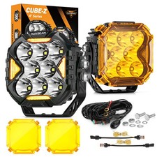2X AUXBEAM 4" LED Driving Light Pods w/ DRL Turn Signal Offroad Fog Ditch Lights