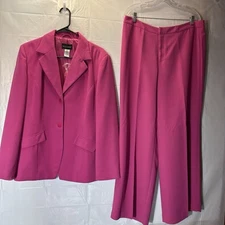 Metro Style fashionable women’s pink wide leg pants & blazer set Sz 16