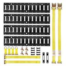 VEVOR E-Track Tie-Down Rail Kit 2 ft E Track Rails Include 20 Pcs Accessories