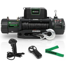 Stegodon Winch 13000lbs 12v Synthetic Rope Towing Truck Trailer Offroad Jeep