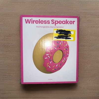 GEMS 'Donut' Novelty Bluetooth Speaker - Pink/Beige Wireless Recharge