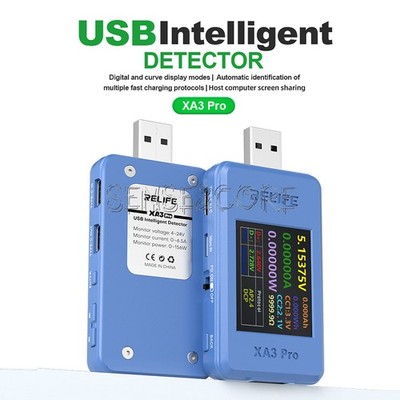 XA3 Pro LCD Digital Voltage Current USB Power Meter Protocol Auto Identification