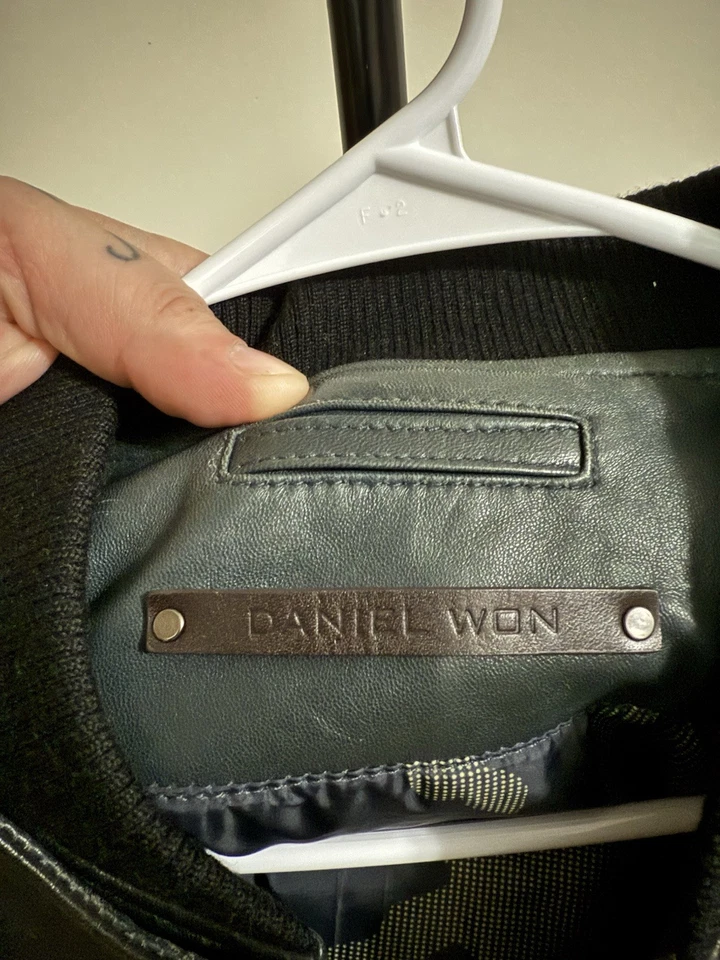 Daniel Won Asymm Varsity Jacket Black And Green Size S - Image 3 of 4