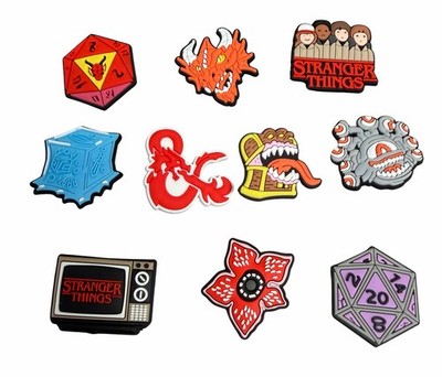 Qty 10 - STRANGER THINGS Dungeons & Dragons Shoe Charms for Crocs