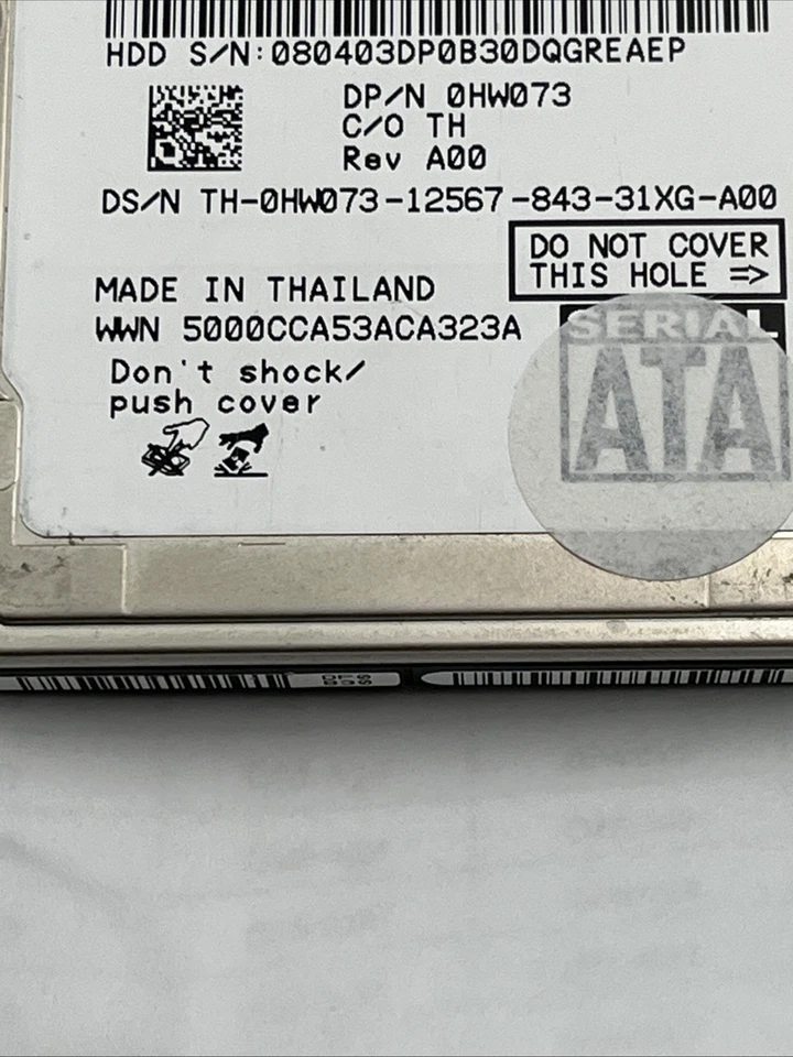 Hitachi HTS722080K9A300 80GB 2.5" SATA 7200 16MB Cache HDD Hard Disk Drive - Image 4 of 4