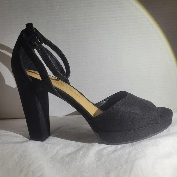 CHINESE LAUNDRY Negro Gamuza Tobillo Correas Stiletto Foto 2 de 4