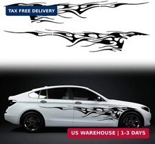 2Pcs 103'' Universal Flame Graphics Car Auto Body Side Sticker Racing Sports Sel