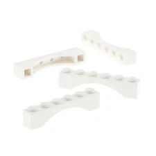 4x Lego Arch Brick 1x6x1 White Round Arch Bridge Castle Gate 3455