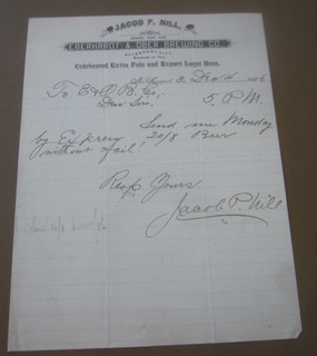 1886 EBERHARDT & OBER BREWING Co. Letterhead Document McKEESPORT PA. NILL