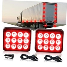 2pcs Led Strobe Lights Magnetic Flashing Lights Rechargeable Beacon Safety Red 2pcs Led Strobe Lights Magnetic Flashing Lights Rechargeable Beacon Safety Red