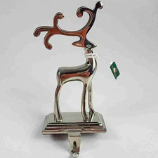 Kurt Adler 10" Silver Reindeer Stocking Hanger - IN0606