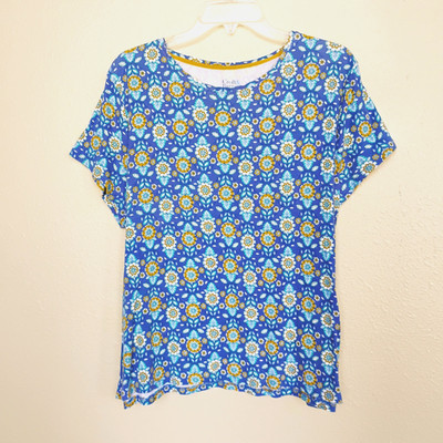 Croft & Barrow  SlateBlue/Gold Short Slv Classic Cotton T-Shirt ~ Plus Size XXL