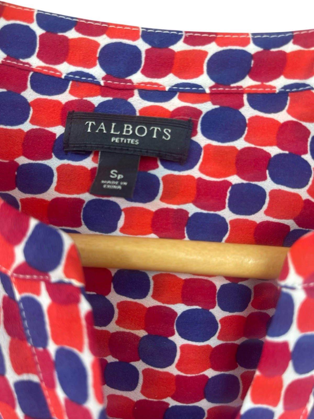 Talbots Blouse LS Button Down Geometric Print Siz… - image 3