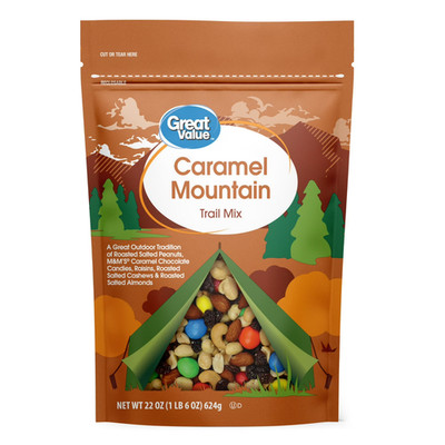 Great Value caramel mountain Trail Mix 22oz Sweet & Crunchy Snack.....