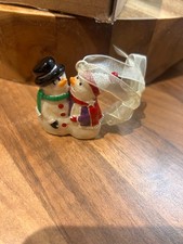 Monsoon accesorize  Enamel decoration snowmen couple