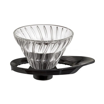 4977642730113 Hario V60 Glass Drip 01 - Black, with scoop Hario