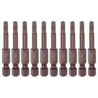"10Stk T20 Torx Bit 1/4\" Sechskantschaft 2\" Sicherheit Stern Schraubendreher,Rot"