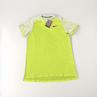 NEW Size Small Nike Shirt Court Dri FIT Advantage Green Tennis Shirt FD3519-389