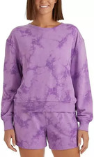 Member's Mark Women's Tie Dye Lightweight Sweatshirt Blushed Lilac, Medium