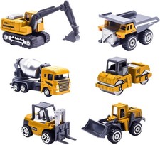 6 Pieces Construction Truck Toys, Diecast Construction Vehicles for... Fast Ship