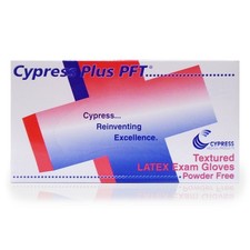 Cypress Plus PFT Latex Exam Glove Standard Cuff Length MEDIUM 100 per Box