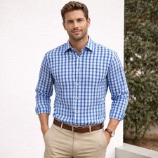 Brooks Brothers Regent Fit Blue Gingham Shirt XL  Non-Iron Cotton Button Down