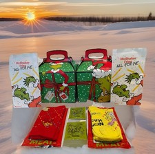 McDonald s 25 Grinch Meal Socks Set 2 Pair Yellow Red 2 Grinch Salt Box