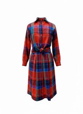Vtg 80's Pendleton Plaid Red Blue Green Shirt Midi Skirt Wool As Is size 10 260