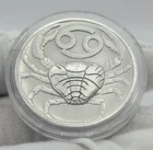 1983 Tentex Zodiac Cancer 1 oz .999 Fine Silver Art Round Moonchild