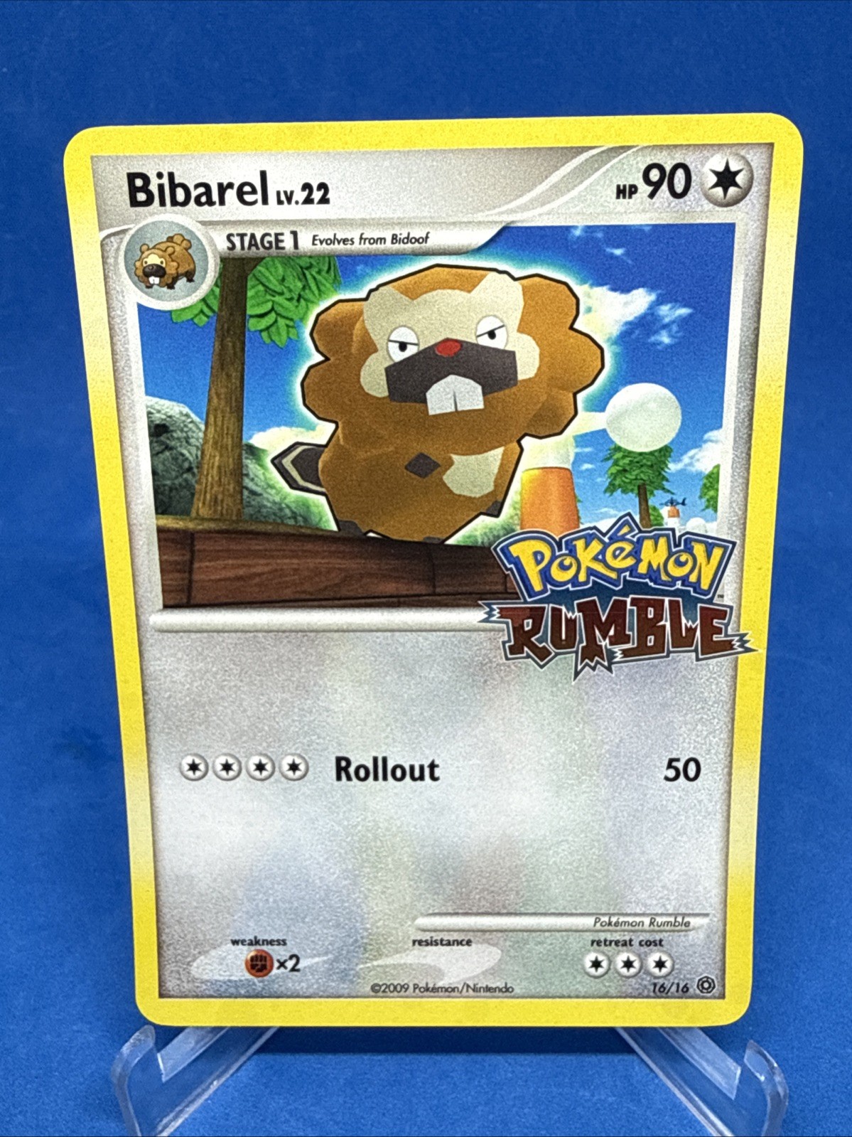 Pokemon 2009 Vintage Bibarel 16/16 Holo Stamped Pokemon Rumble LP