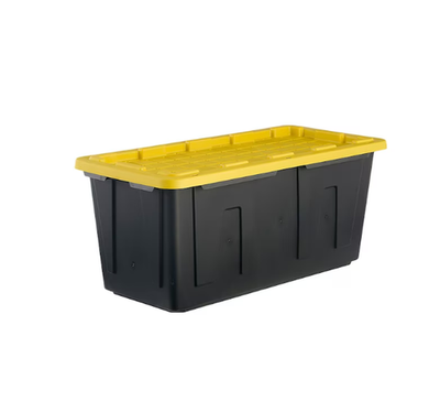 #ad NWT Project Source Commander 50 Gallon Heavy Duty Stackable Storage Tote Black $63.78