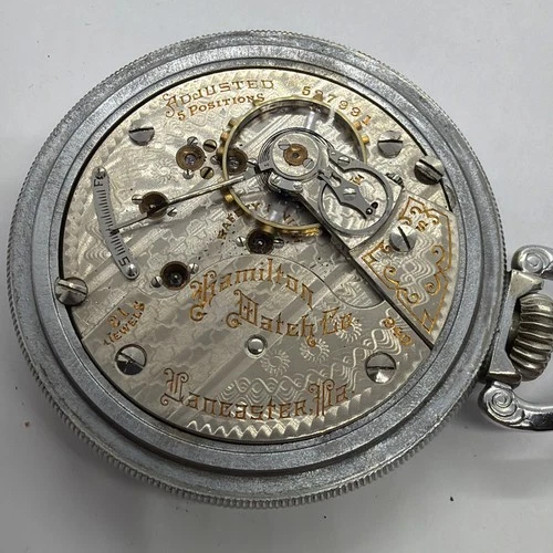 1907 Hamilton 18s 940 Antique 21 Jewel Railroad Pocket Watch 21J Adjusted Runs
