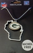 NFL Green Bay Packers snake chain necklace women's state charm theme