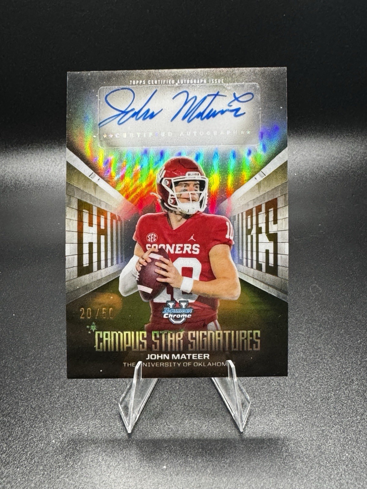 John Mateer 2025 Bowman Chrome U Campus Star Signatures Auto GOLD /50 SP #CSS-JM