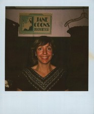Old Vintage Photo COLOR POLAROID SOLO WOMAN SMILING JANE COONS ID'D NAME