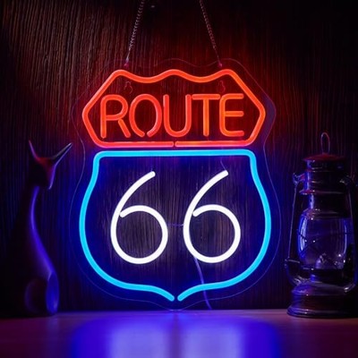 ネオン管　route66 Historic Route 66 Neon Sign for Wall Decor Dimmable Route 66 LED