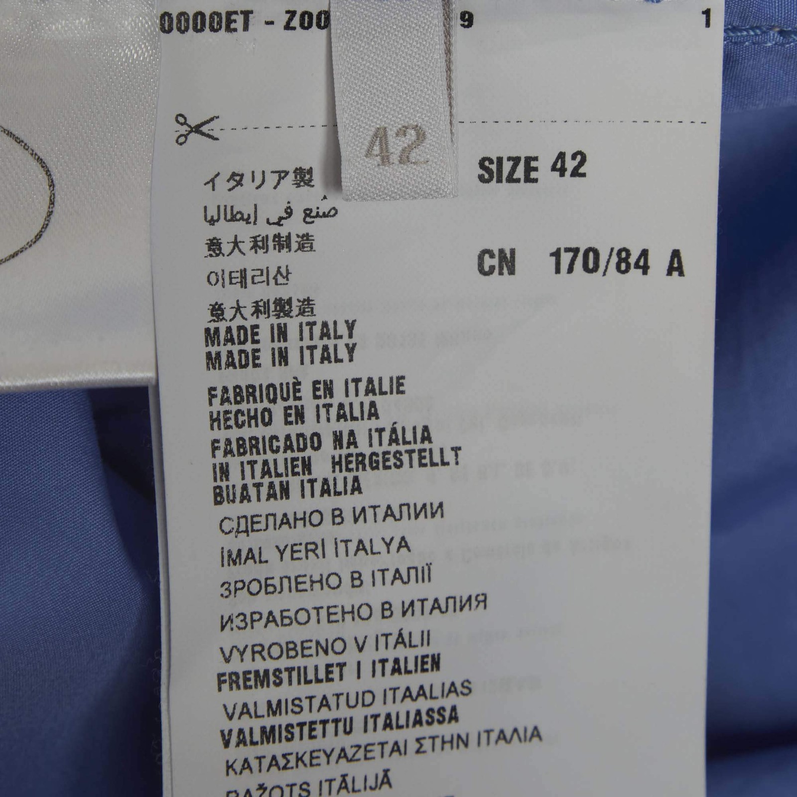 Prada Blue Cotton Contrast Embroidered Long Sleeve Shirt M thumbnail 5