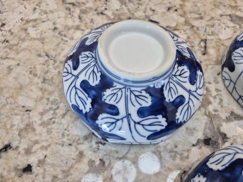 Vintage OMC Japan Otagiri Blue & White Porcelain Leaf Pattern Bowl 5 1/4” Lot 5 - Picture 12 of 20